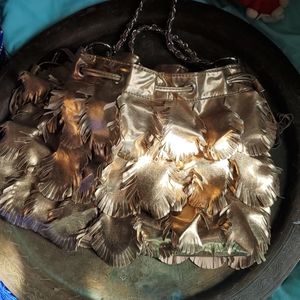Gold leaves purse.